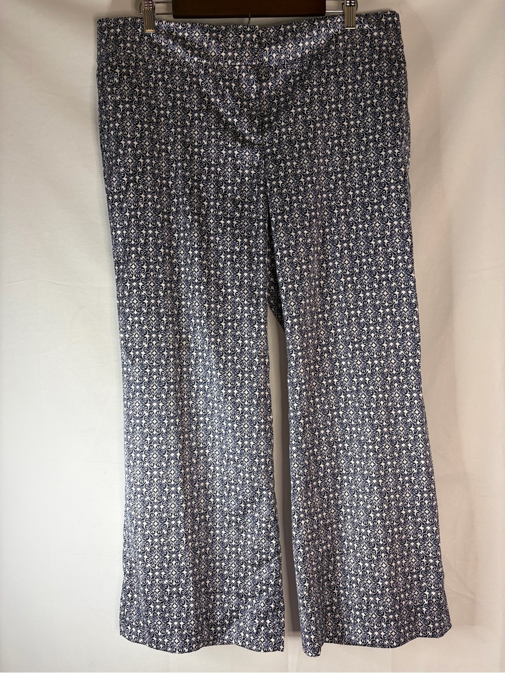 Women’s Printed Navy Wide-Leg Pants